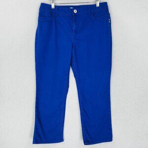 Chicos Jeans Womens 1.5 Blue 10 Cropped Capri Mid Rise Platinum Denim Casual